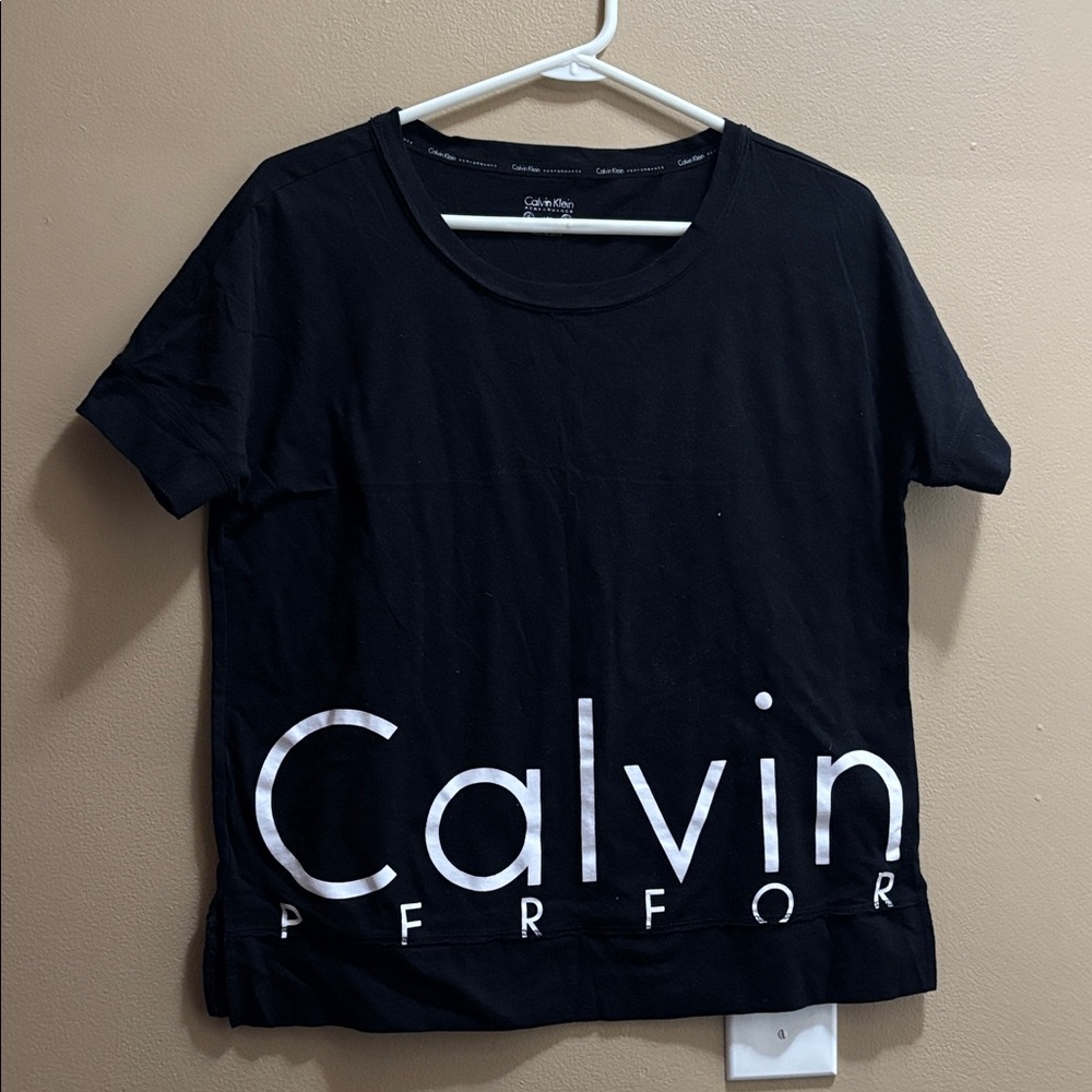 Calvin Klein Black Tee with White Logo
